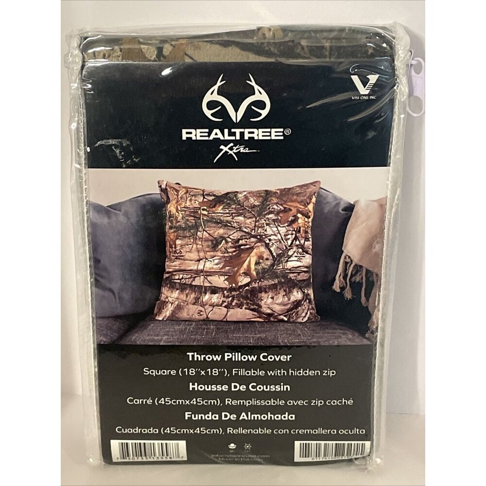 Realtree Xtra Throw Pillow Cover Camo Camouflage Square 18"X 18" BRAND NEW